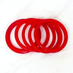 Vintage Red Bakelite Bangle Bracelets- Coming soon!